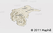 Shaded Relief Panoramic Map of Australian Capital Territory, single color outside