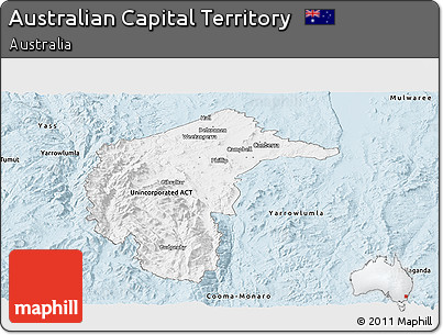 Silver Style Panoramic Map of Australian Capital Territory