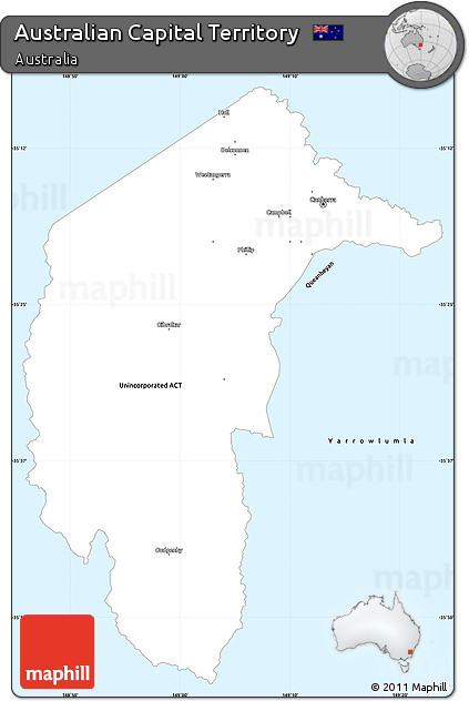 Classic Style Simple Map of Australian Capital Territory