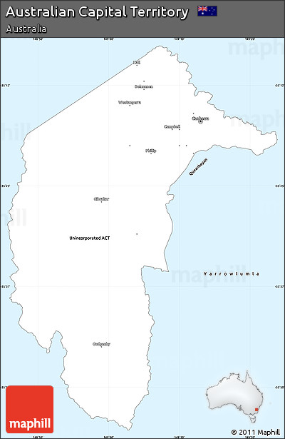 Gray Simple Map of Australian Capital Territory