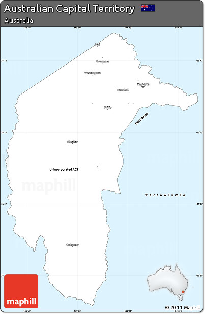 Gray Simple Map of Australian Capital Territory