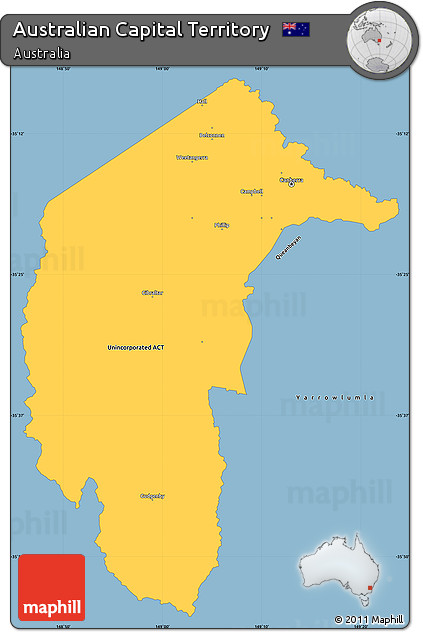 Savanna Style Simple Map of Australian Capital Territory