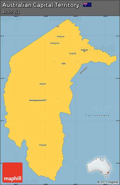 Savanna Style Simple Map of Australian Capital Territory