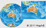 Satellite Location Map of Australia, physical outside