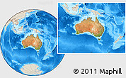 Satellite Location Map of Australia, shaded relief outside