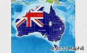 Flag Map of Australia, physical outside