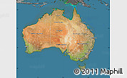 Satellite Map of Australia, desaturated, land only