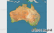 Satellite Map of Australia, lighten, semi-desaturated, land only