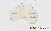 Shaded Relief Map of Australia, cropped outside