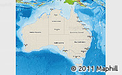 Shaded Relief Map of Australia, physical outside