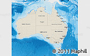 Shaded Relief Map of Australia, single color outside