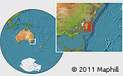 Satellite Location Map of Bega Valley