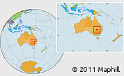 Political Location Map of Bourke, within the entire country