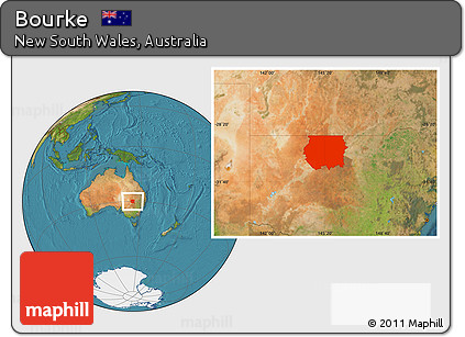 Satellite Location Map of Bourke