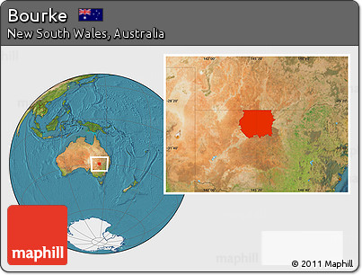 Satellite Location Map of Bourke