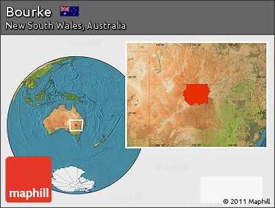 Satellite Location Map of Bourke
