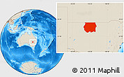 Shaded Relief Location Map of Bourke