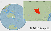 Savanna Style Location Map of Cobar, hill shading