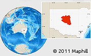 Shaded Relief Location Map of Cobar, highlighted parent region