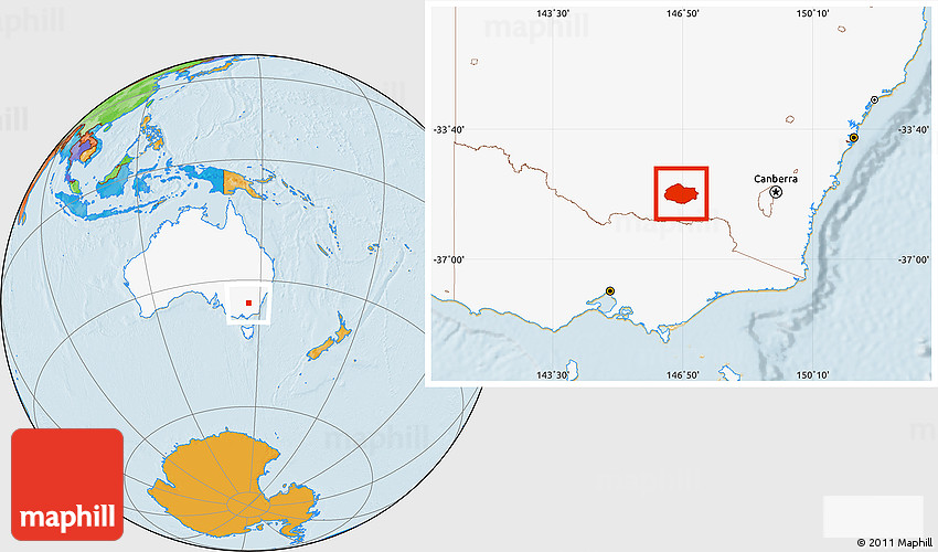 Political Location Map of Lockhart, highlighted country