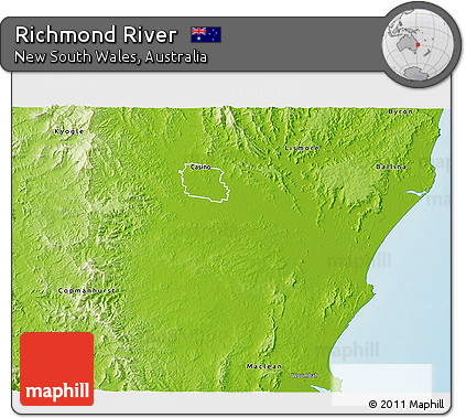 Physical 3D Map of Richmond River