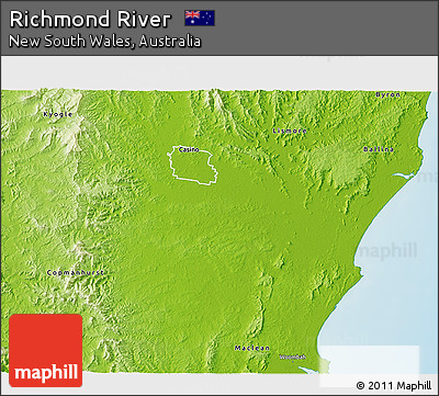 Physical 3D Map of Richmond River