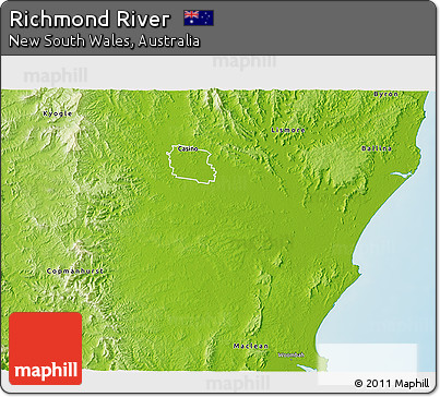 Physical 3D Map of Richmond River
