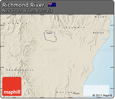 Shaded Relief Map of Richmond River