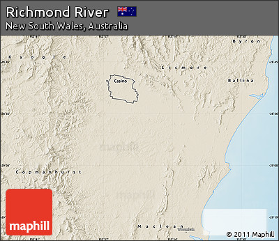 Shaded Relief Map of Richmond River