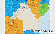 Shaded Relief Map of Richmond River, political outside