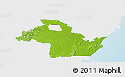 Physical Panoramic Map of Richmond River, single color outside
