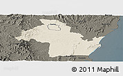 Shaded Relief Panoramic Map of Richmond River, darken