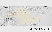 Shaded Relief Panoramic Map of Richmond River, desaturated