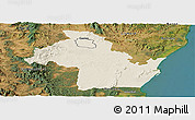 Shaded Relief Panoramic Map of Richmond River, satellite outside