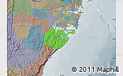 Political Map of Sutherland Shire, semi-desaturated