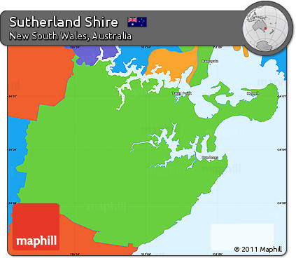 Political Simple Map of Sutherland Shire