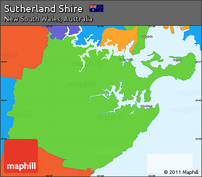 Political Simple Map of Sutherland Shire