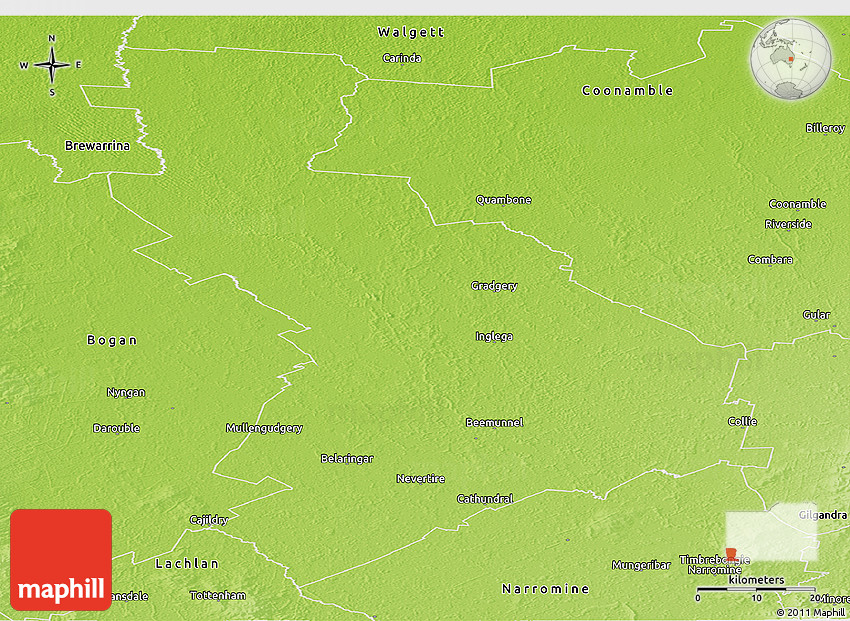 Physical Panoramic Map of Warren