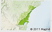 Physical 3D Map of Wollongong, lighten