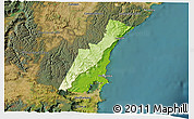Physical 3D Map of Wollongong, satellite outside