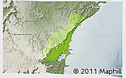 Physical 3D Map of Wollongong, semi-desaturated