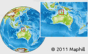 Physical Location Map of Darwin, within the entire country