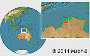 Satellite Location Map of Darwin