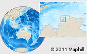 Shaded Relief Location Map of Darwin