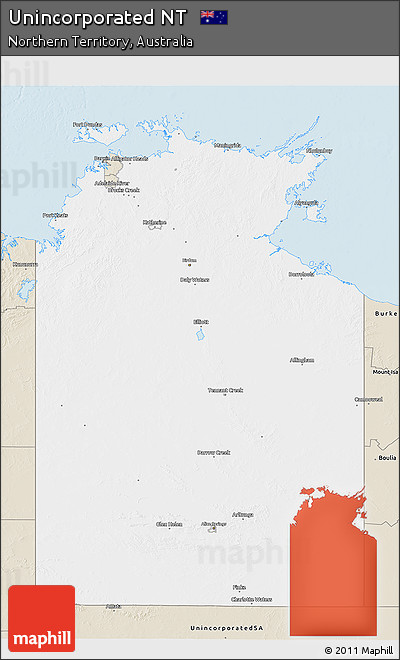 Classic Style 3D Map of Unincorporated NT