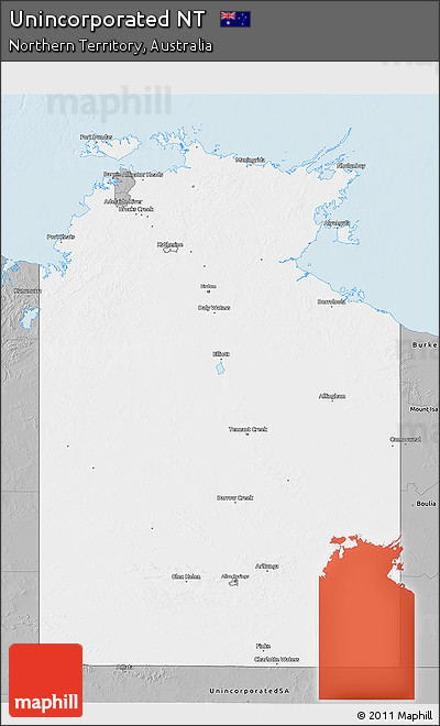 Gray 3D Map of Unincorporated NT