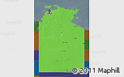Political 3D Map of Unincorporated NT, darken