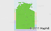 Political 3D Map of Unincorporated NT, lighten