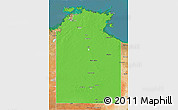 Political 3D Map of Unincorporated NT, satellite outside
