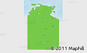 Political 3D Map of Unincorporated NT, single color outside
